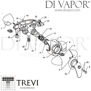 Trevi Blend Exposed Shower Mixer Valve Spare Parts - IDL DV 333